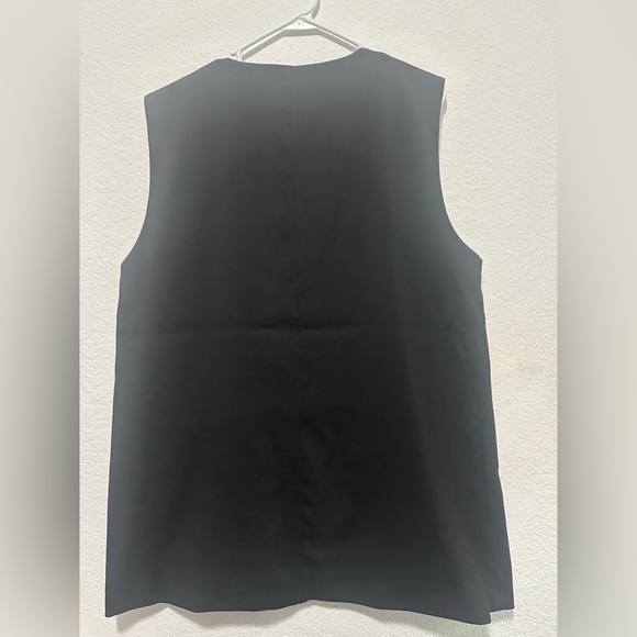 NA-KD Oversized Vest Size 44 Black Sleeveless Button-Up Vest - Picture 7 of 14